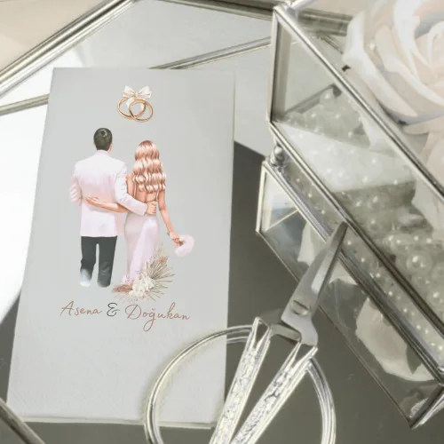 Kişiye Özel Gelin Damat İllüstrasyonlu Nişan & Düğün Peçetesi – Asena & Doğukan Tasarım Kişiye Özel Gelin Damat İllüstrasyonlu Nişan & Düğün Peçetesi – Asena & Doğukan Tasarım