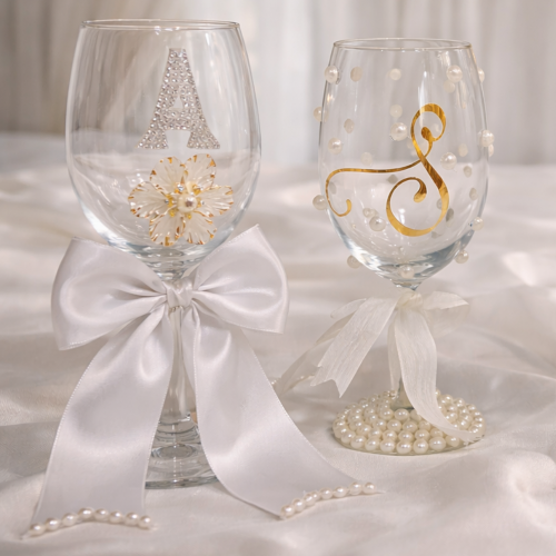 2’li Kişiye Özel Söz & Nişan Kadeh Seti – Kurdeleli Şık Cam Kadeh