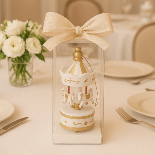 Atlı Karınca Temalı Kişiye Özel Hediyelik Biblo – Şeffaf Kutu ve Kurdeleli Sunum