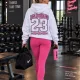 Kadın Beyaz 23 Baskılı Sweatshirt – Los Angeles Kapüşonlu Hoodie
