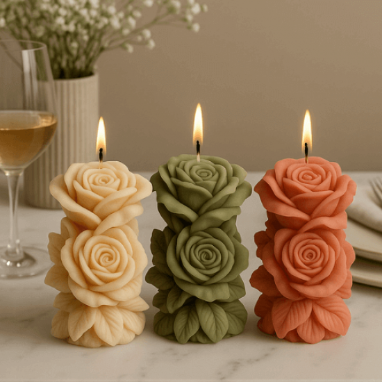 Gül Şeklinde Dekoratif Kokulu Mum