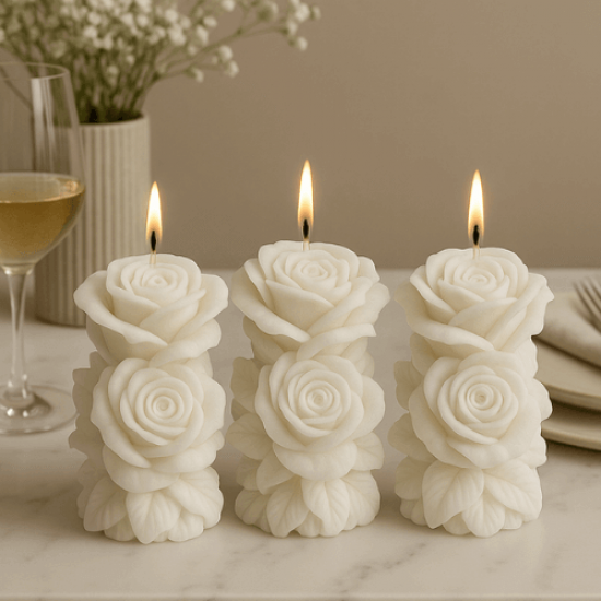 Gül Şeklinde Dekoratif Kokulu Mum