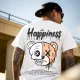 Happiness Drip Bear Baskılı Kırmızı Oversize Tişört – Split Skull Edition Happiness Drip Bear Baskılı Kırmızı Oversize Tişört – Split Skull Edition