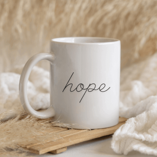 Hope Yazılı Minimalist Porselen Kupa