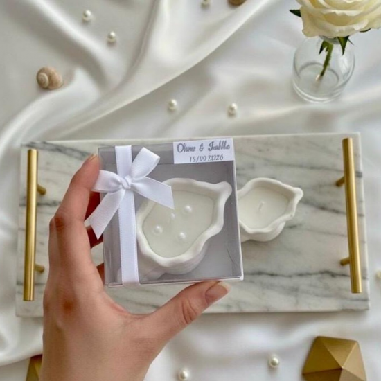 İstiridye Kabuk Taş Tasarımlı Hediyelik Mum