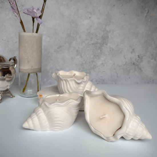 İstiridye Kabuk Taş Tasarımlı Hediyelik Mum