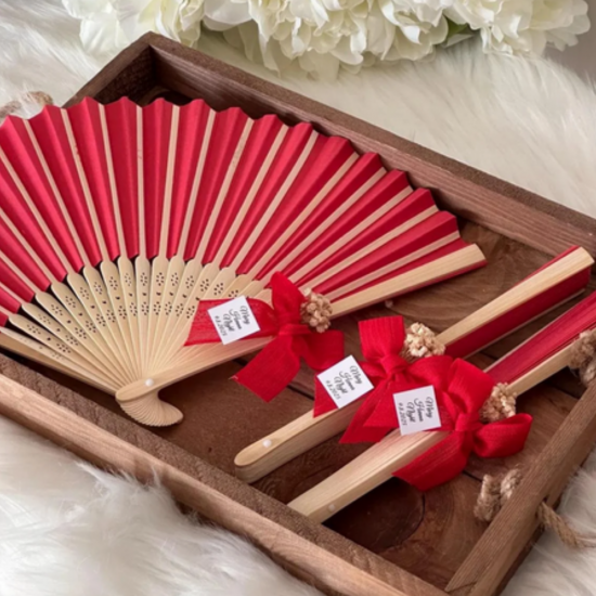 Kişiye Özel Ahşap Dantel Motifli Nikah Yelpazesi