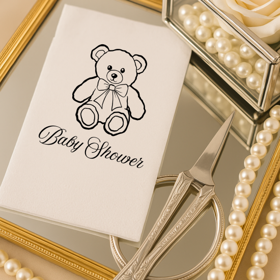 Kişiye Özel Baby Shower Baskılı Kağıt Peçete – Ayıcık Temalı Bebek Partisi Peçetesi
