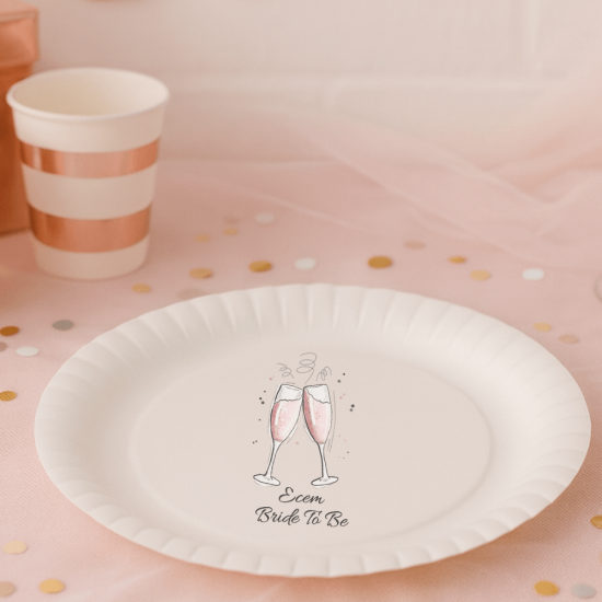 Kişiye Özel Bride Parti Temalı Tabak – Gelin Bekarlığa Veda Süsleme Ürünü