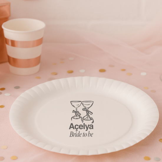 Kişiye Özel Bride Parti Temalı Tabak – Gelin Bekarlığa Veda Süsleme Ürünü