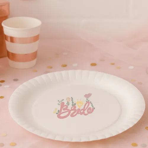 Kişiye Özel Bride Parti Temalı Tabak – Gelin Bekarlığa Veda Süsleme Ürünü