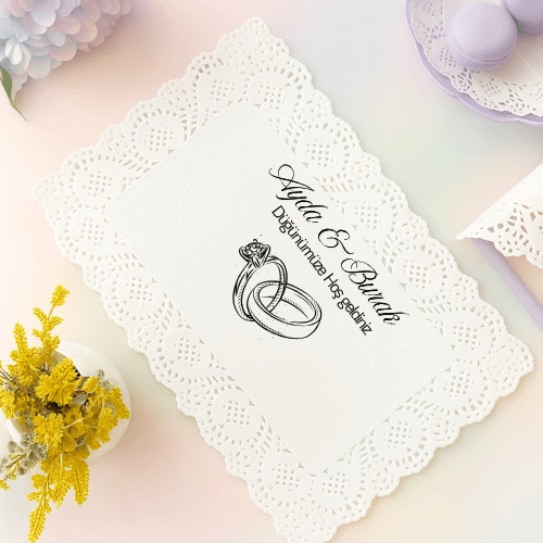 Kişiye Özel Dantel Kağıt Amerikan Servis – İsimli ve Tasarımlı