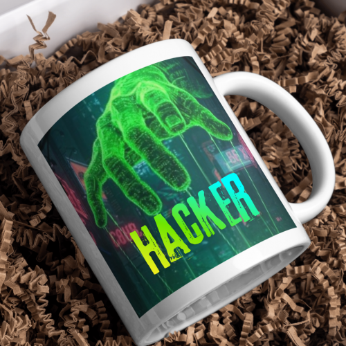 Kişiye Özel Hacker Temalı Kupa – Siber Güvenlik Tasarım Kahve Kupası