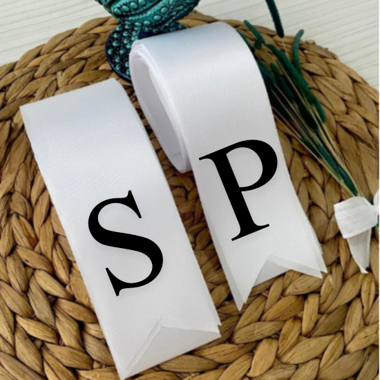 Kişiye Özel Harf Baskılı Saten Takı Kurdelesi