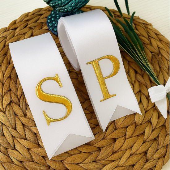 Kişiye Özel Harf Baskılı Saten Takı Kurdelesi