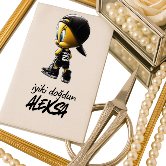 Kişiye Özel Hip-Hop Tweety Doğum Günü Peçetesi – İsim Yazılı Modern Parti Tasarımı