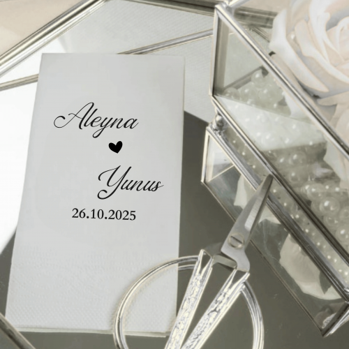 Kişiye Özel İsimli Düğün – Söz – Nişan Peçetesi
