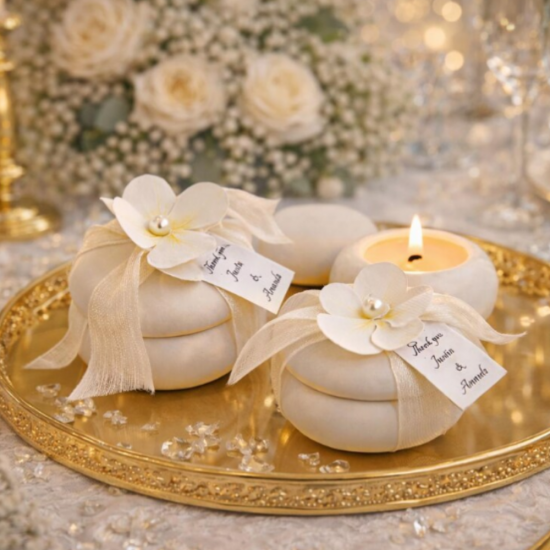 Kişiye Özel İsimli Nikah Mum Hediyeliği – Tarihli Düğün & Söz Nişan Hatıra Mumu