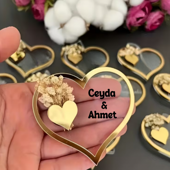 Kişiye Özel Kalp Desenli Pleks