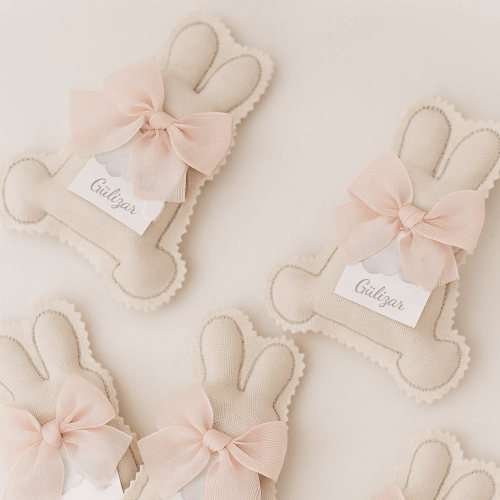 Kişiye Özel Keten Tavşan Yastık Lavanta Kesesi – El Yapımı, İsimli Hediye Kesesi