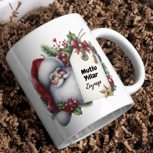 Kişiye Özel Noel Temalı Yeni Yıl Kupası – İsim Yazılı Hediye Kupa