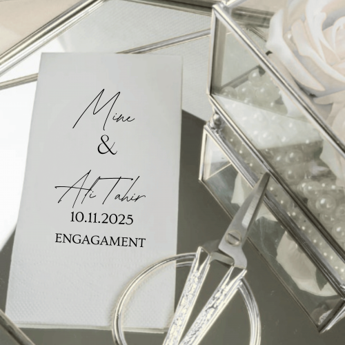 Kişiye Özel Tipografik Engagement (Nişan) Peçetesi