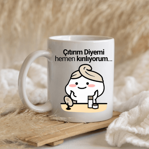 Komik Mizahımsı Kupa – “Çıtırım Diyemi Hemen Kırılıyorum” Tasarım Kupa Bardak
