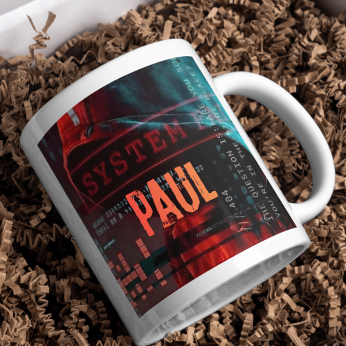 Paul Yazılı Hacker Temalı Özel Tasarım Kupa Bardak – System Error Siberpunk Tasarım
