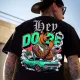 Streetwear Stilize Köpek ve Muscle Car Tasarımlı Oversize Tişört – Hey Dope Edition