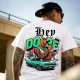 Streetwear Stilize Köpek ve Muscle Car Tasarımlı Oversize Tişört – Hey Dope Edition