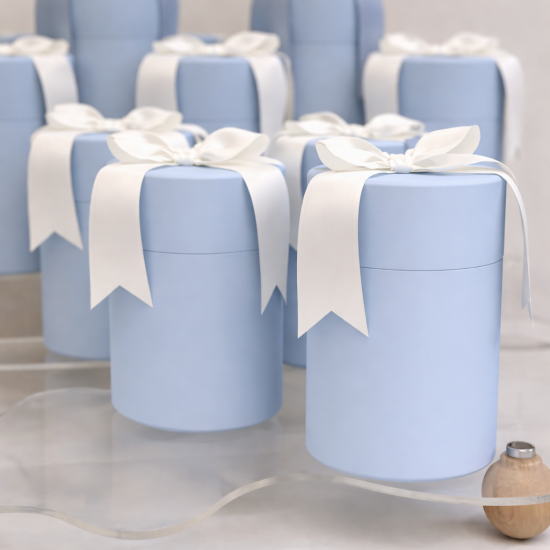 Silindir Hediye Kutusu – Kurdeleli Şık Boş Kutu