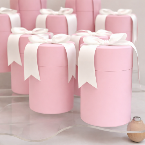 Silindir Hediye Kutusu – Kurdeleli Şık Boş Kutu